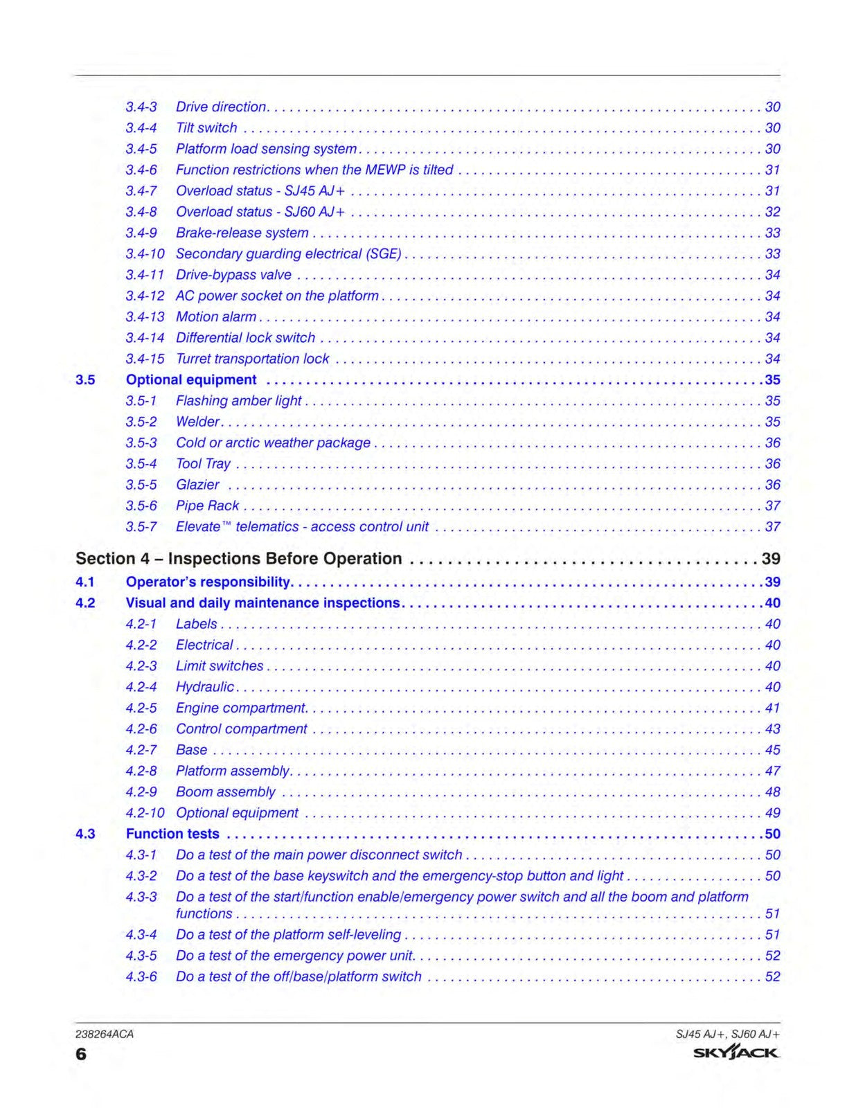 SKYJACK SJ45 AJ SJ60 AJ Articulating Boom Operation Manual 2022 - WIRE BOUND