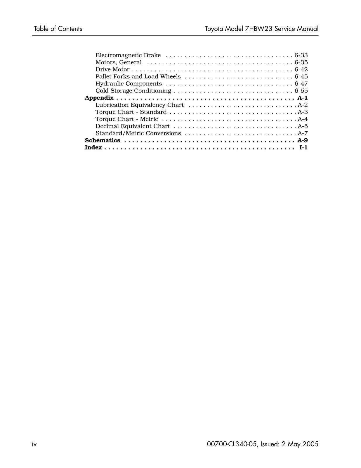 TOYOTA 7HBW23 Powered Pallet Walkie Service Manual 2005 SN 24501 Up - WIRE BOUND