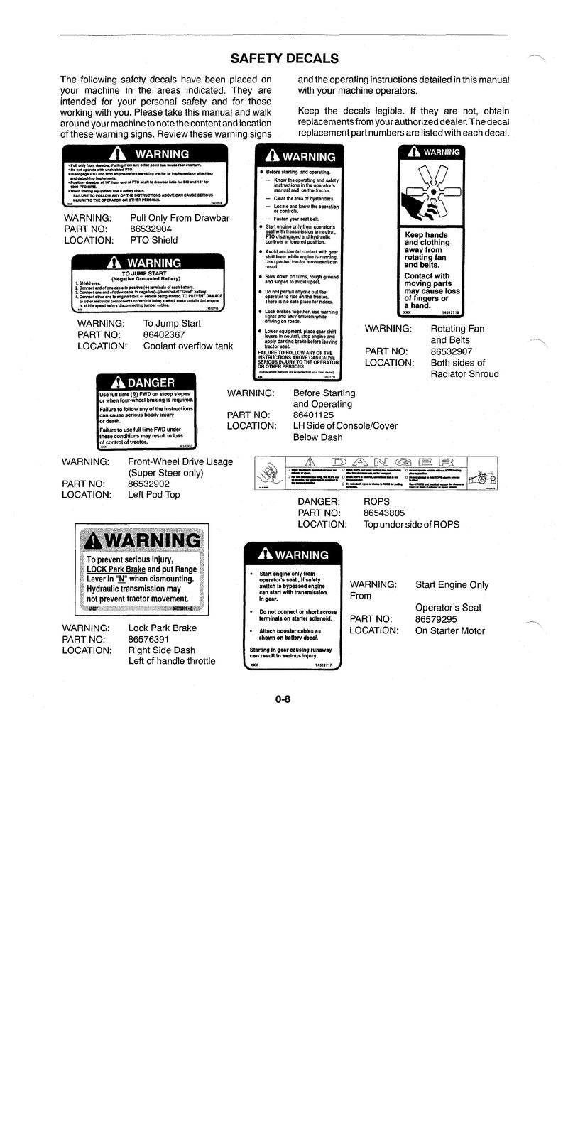 NEW HOLLAND TC35DA TC40DA TC45DA Tractor Operators Manual - WIRE BOUND - COVERS