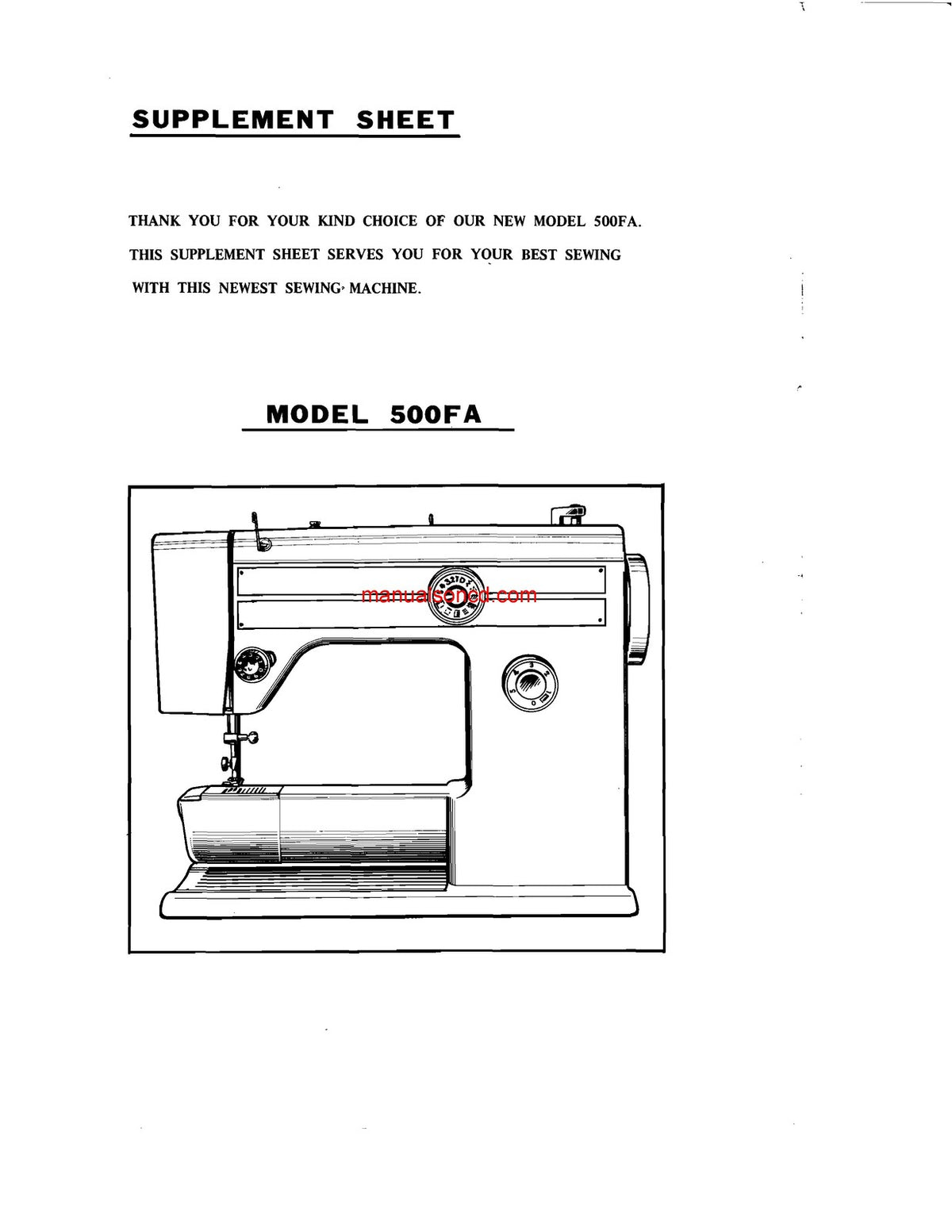RICCAR 500FA Super Automatic Sewing Manual - STEEL WIRE BOUND - TOUGH COVERS