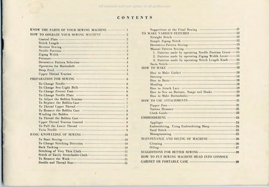 BROTHER 181 Sewing Machine Instruction Manual - STEEL WIRE BOUND - TOUGH COVERS