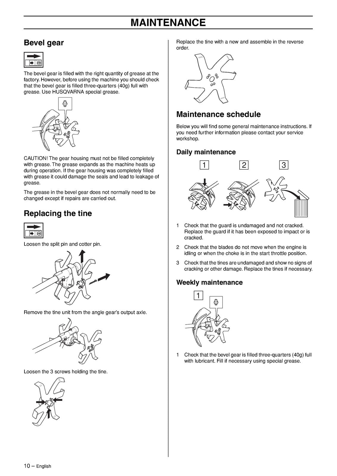 HUSQVARNA CA 150 Cultivator Attachment Operators Manual - WIRE BOUND - COVERS