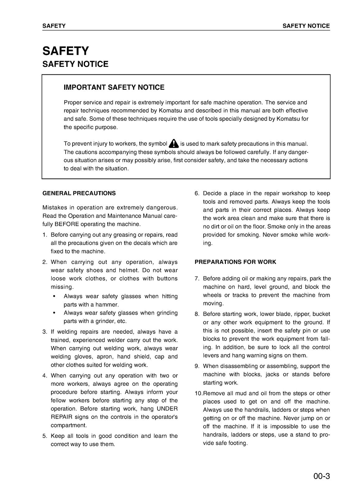 KOMATSU PC228US-3 PC228USLC-3 SN 30001 Up Shop Manual, BOUND, COVERS, FOLDOUTS
