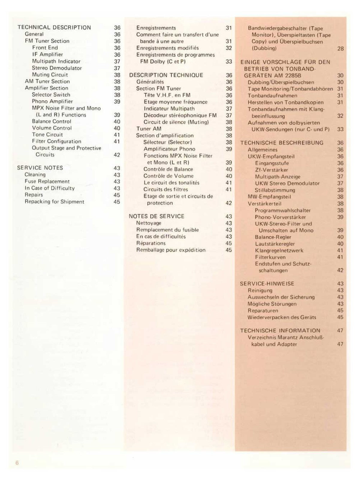 MARANTZ 2285B Receiver Instruction Manual - STEEL WIRE BOUND - PROTECTIVE COVERS