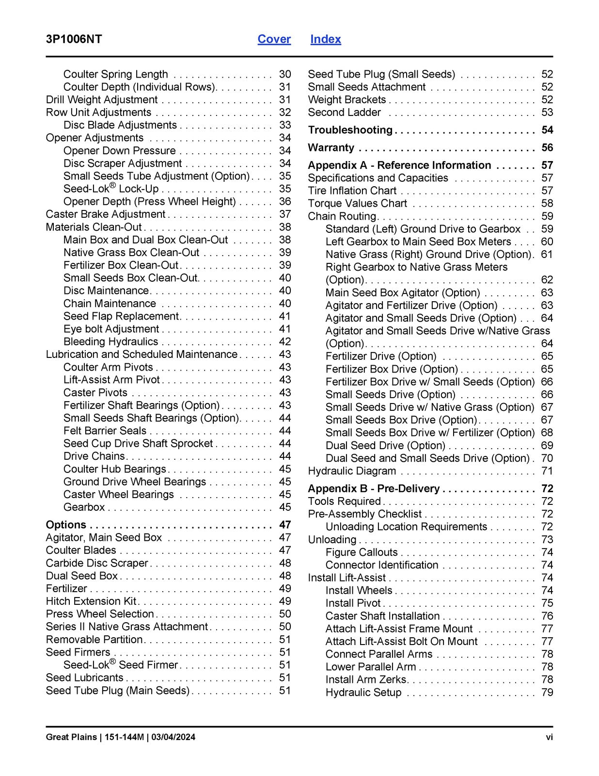 GREAT PLAINS 3P1006NT Semi-Mounted 10-Foot No-Till Drill Owners Manual - BOUND