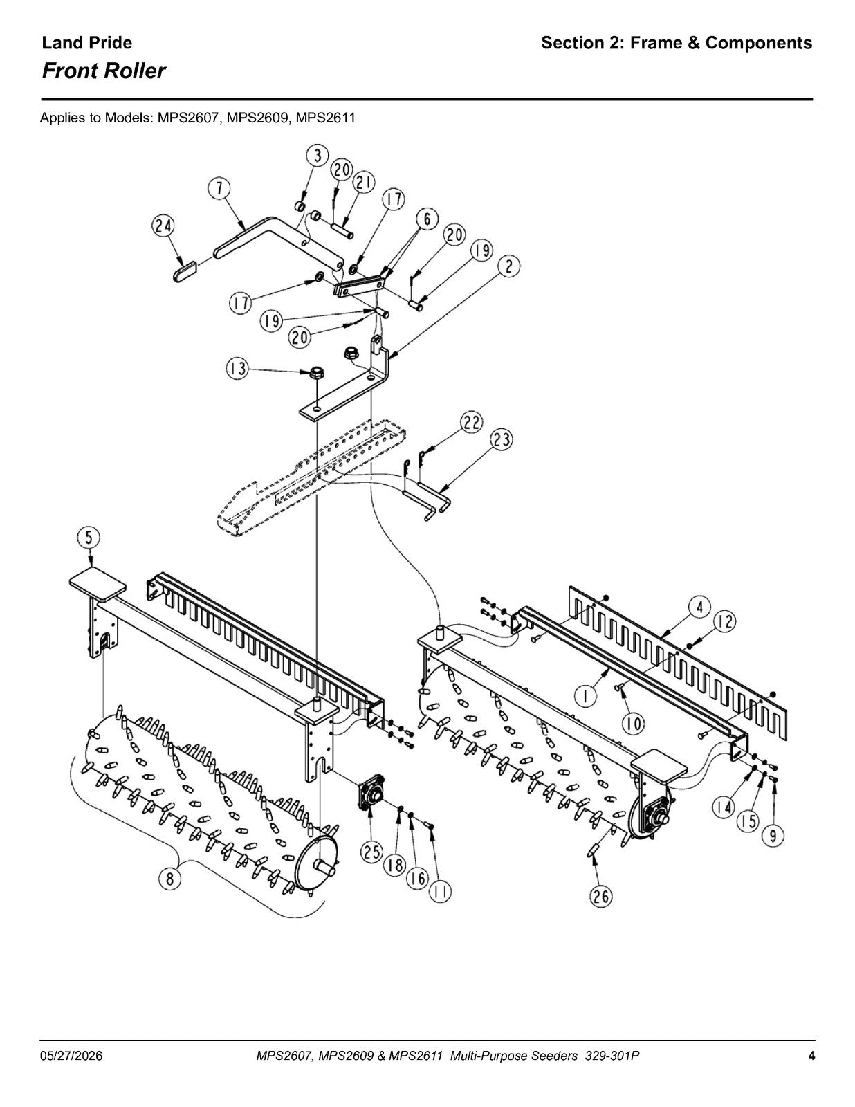 LAND PRIDE MPS26 Series Multi-purpose Seeder Parts Manual 2026 - WIRE BOUND