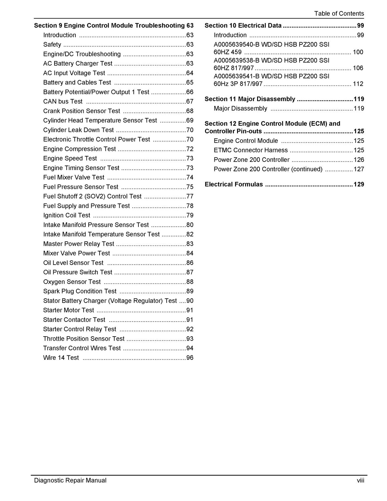 GENERAC Power Zone 200 Diag Repair Manual A0004542981 Rev D - WIRE BOUND