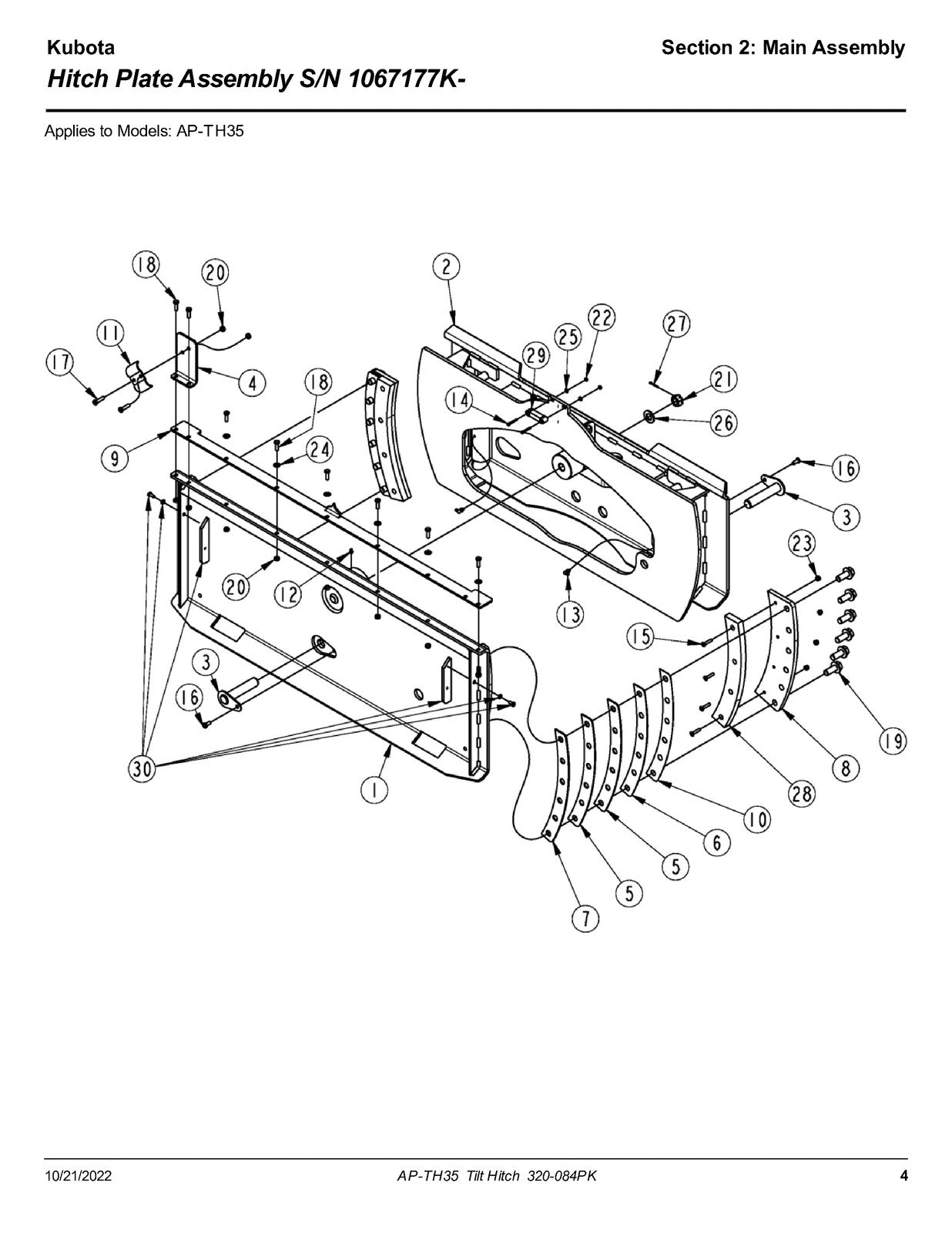 LAND PRIDE TH35 Series Tilt Hitch Parts Manual 2022 - WIRE BOUND - TOUGH COVERS