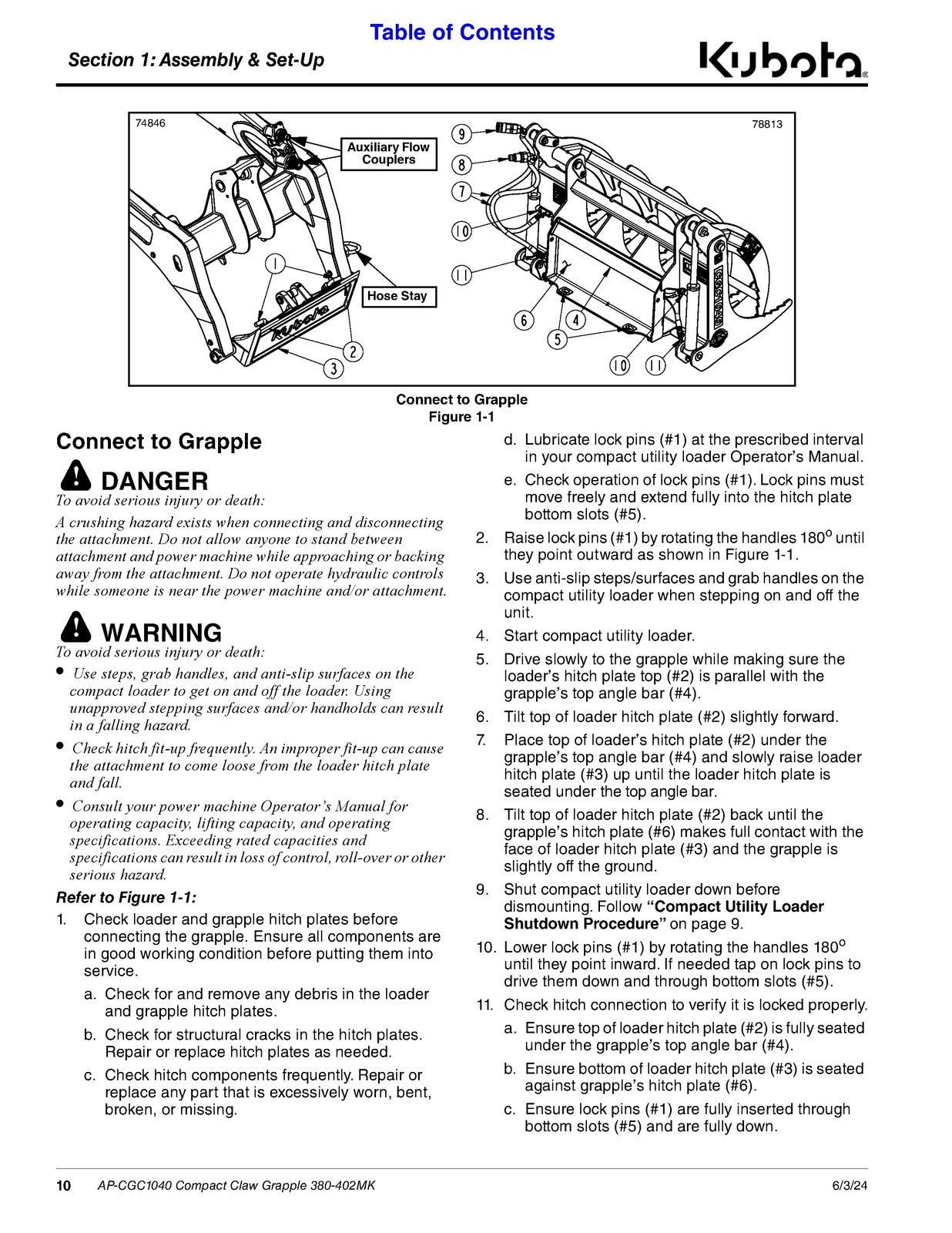 LAND PRIDE CGC10 Series Compact Claw Grapple Operators Manual - WIRE BOUND