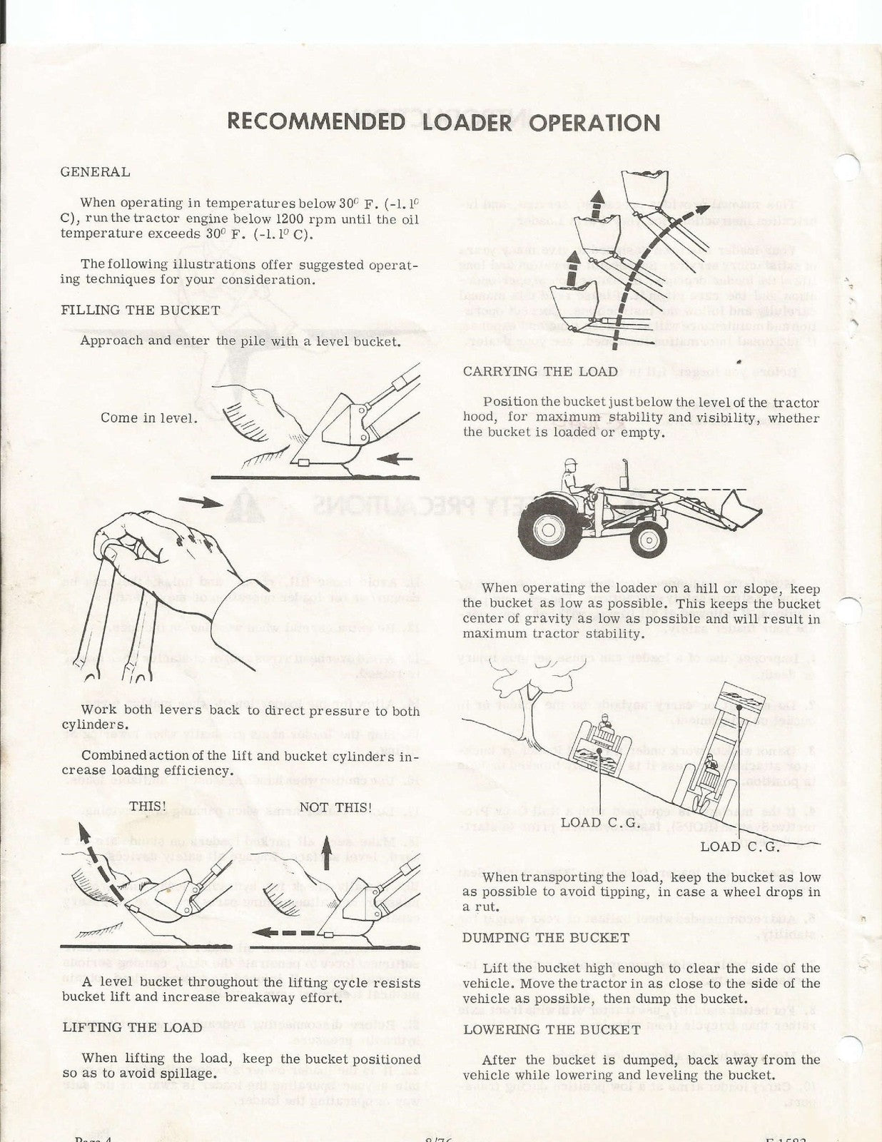KUBOTA Model 1200 Loader For L-Series Tractors Owners Manual - WIRE BOUND