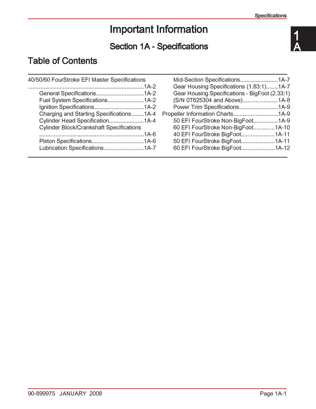 MERCURY 40 50 60 BigFoot 40 Jet EFI FourStroke 4 Cyl SERVICE MANUAL - COVERS