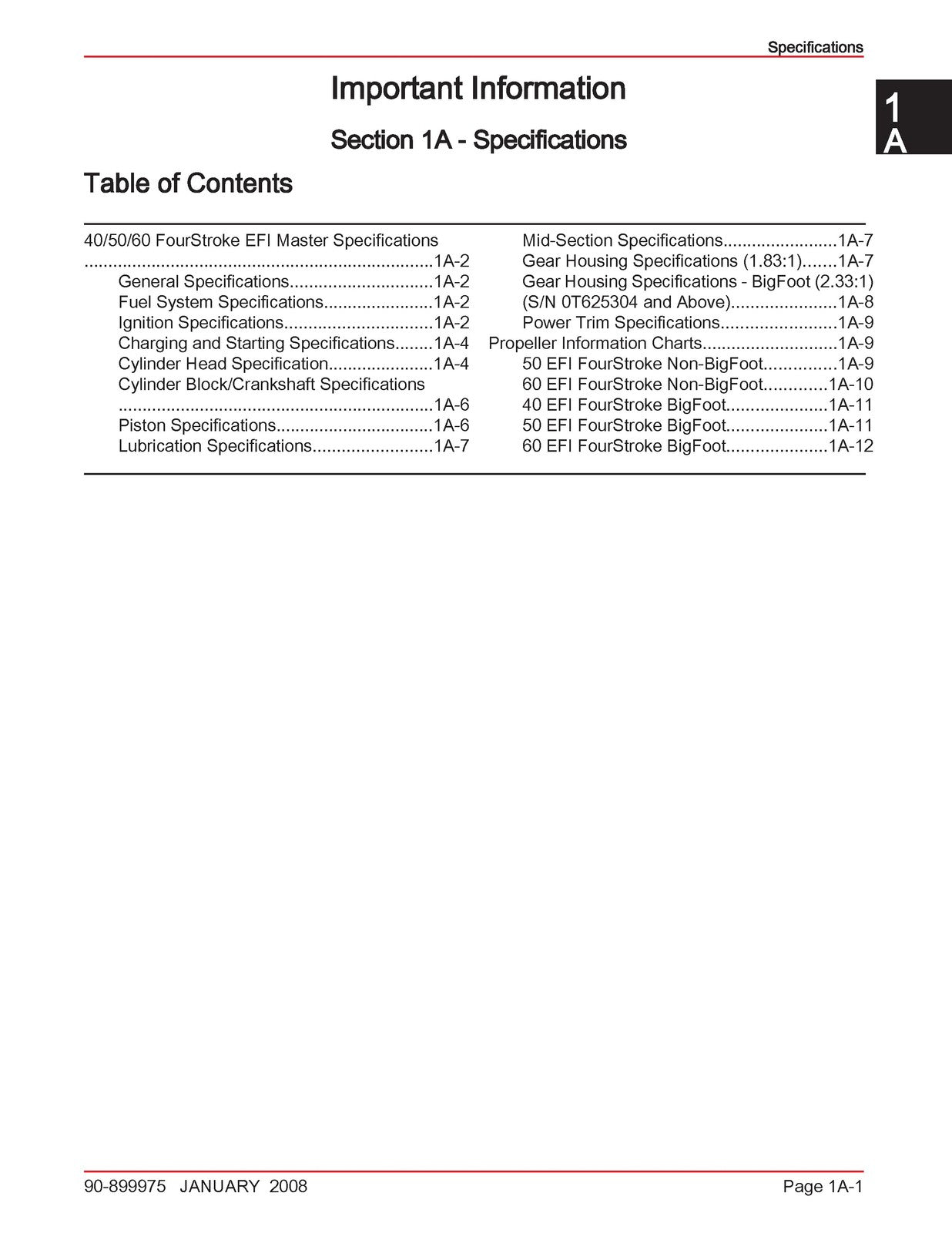 MERCURY 40 50 60 BigFoot 40 Jet EFI FourStroke 4 Cyl SERVICE MANUAL - COVERS