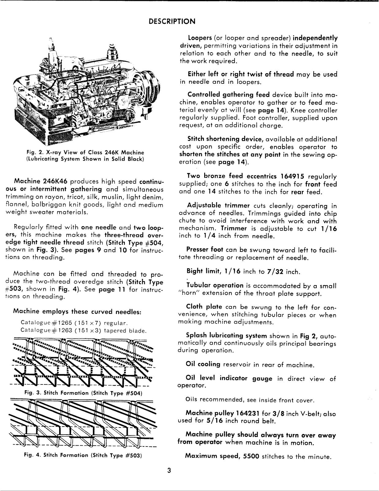 SINGER 246K46 Sewing Machine Service Manual - STEEL WIRE BOUND - TOUGH COVERS