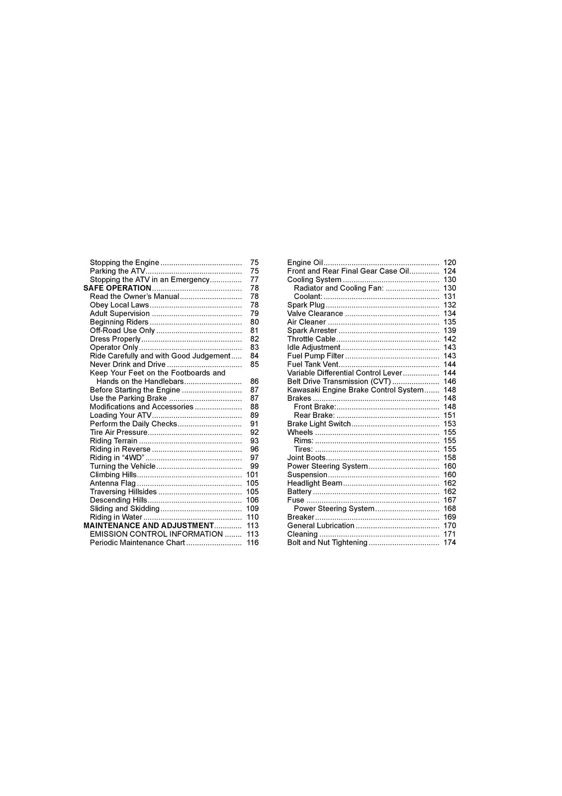 KAWASAKI Brute Force 750 4x4i ATV Owners Manual 2015 - WIRE BOUND - TOUGH COVERS