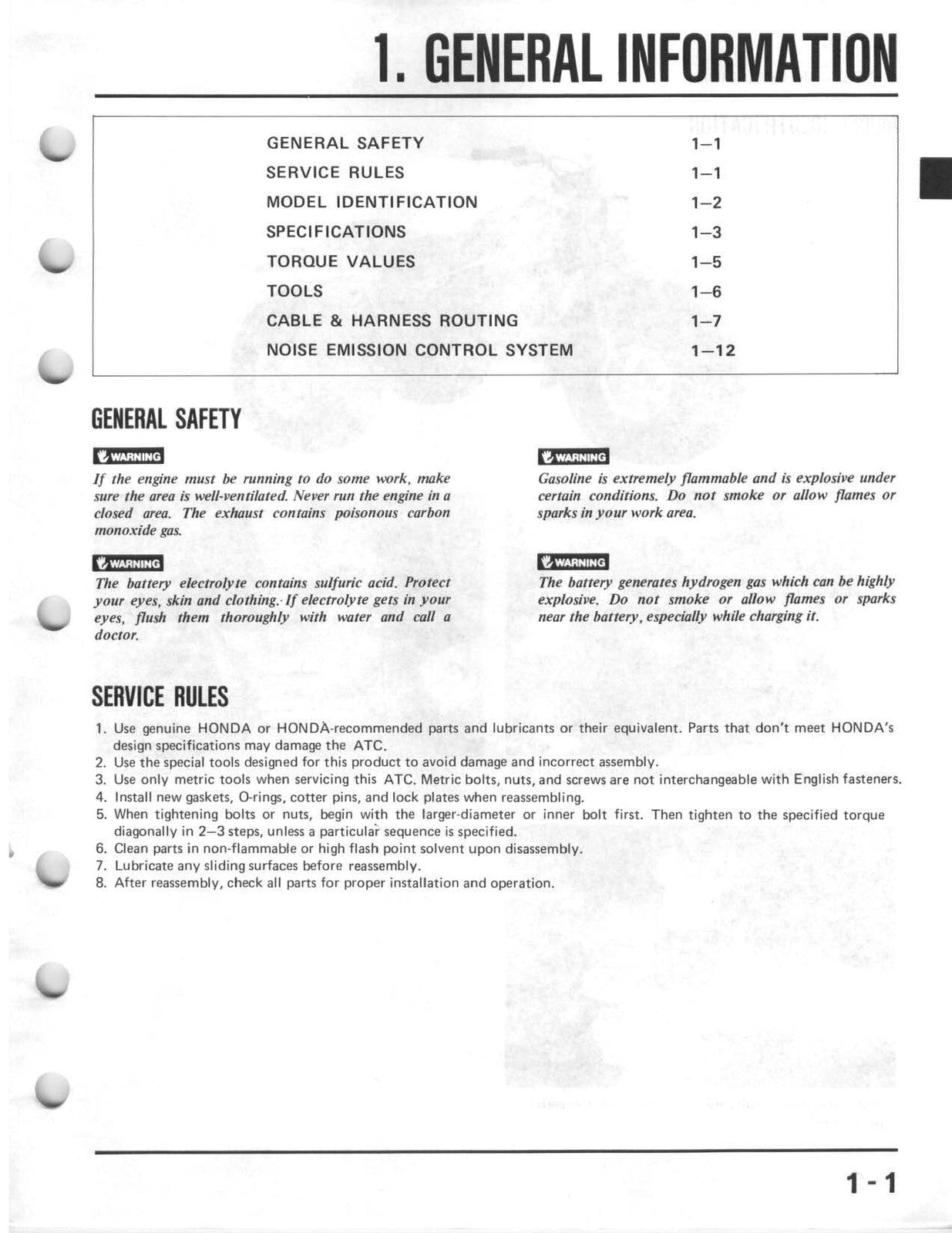 HONDA ATC125M ATV Shop Manual 1984-1985 - STEEL WIRE BOUND - PROTECTIVE COVERS