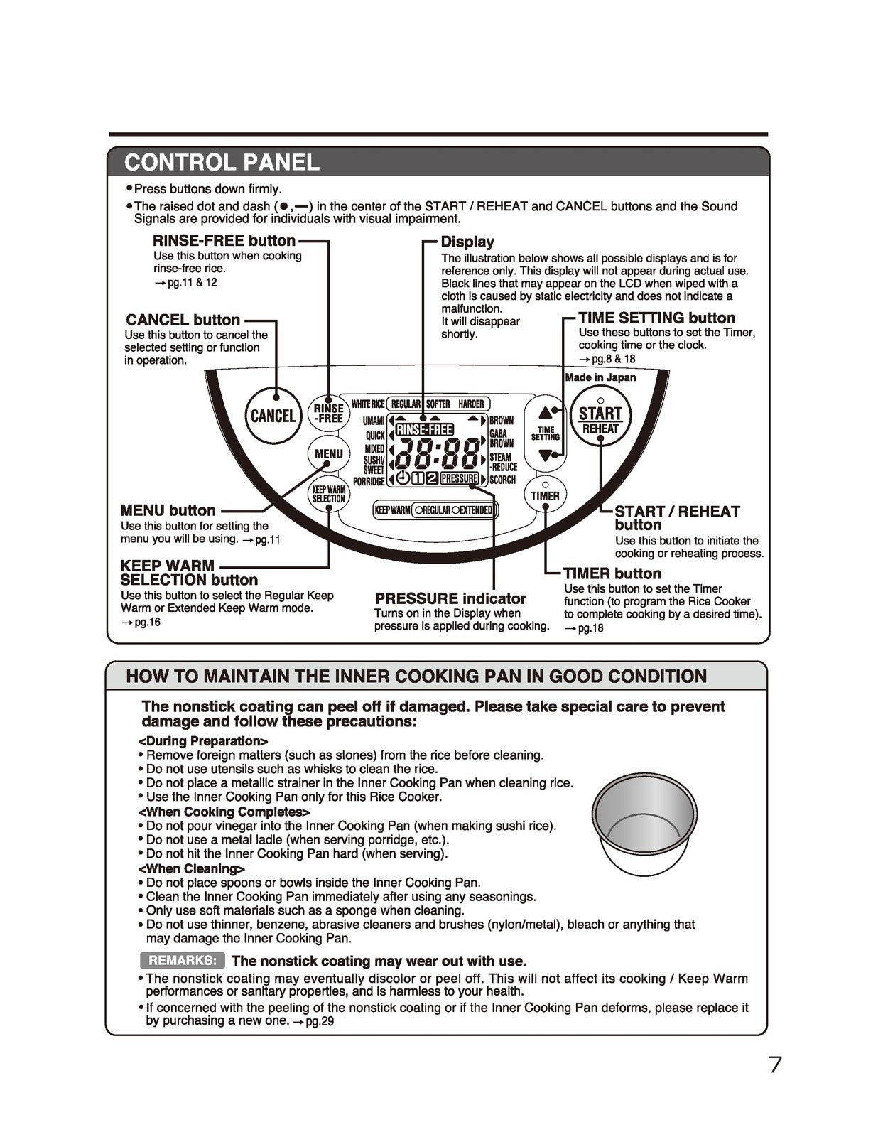 ZOJIRUSHI NP-NVC10 18 Induction Heating Operating Instructions Manual - BOUND