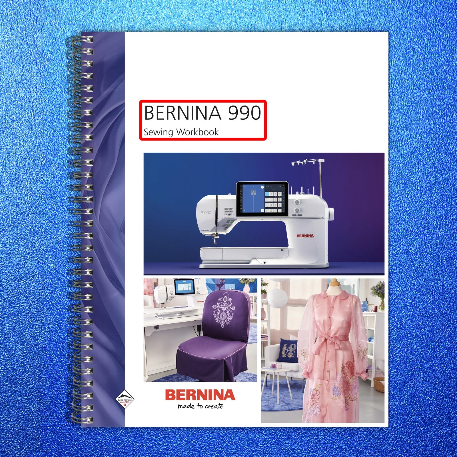 BERNINA 990 Sewing Quilting Embroidery Manual Bundle - WIRE BOUND - TOUGH COVERS