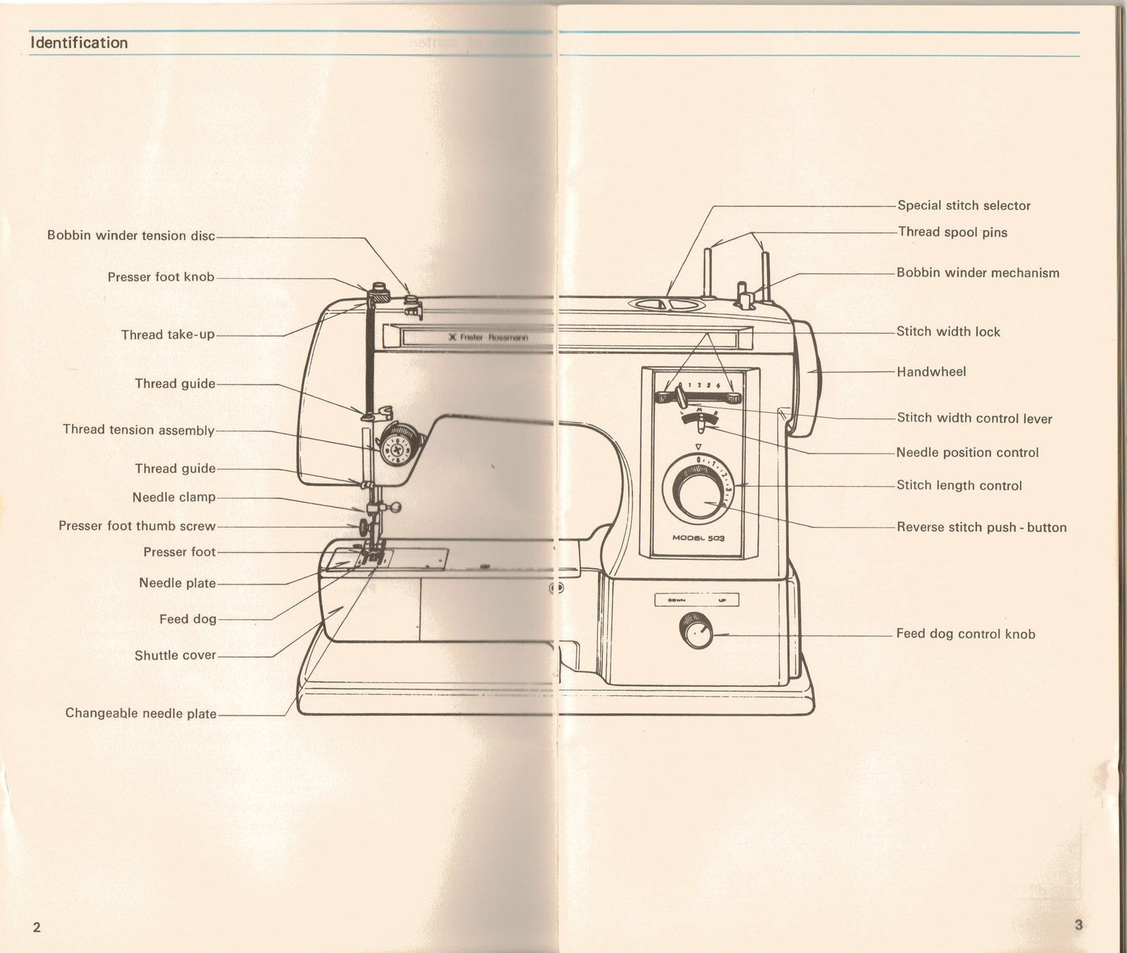 FRISTER ROSSMANN Freearm Sewing Machine Instruction Manual - WIRE BOUND - COVERS