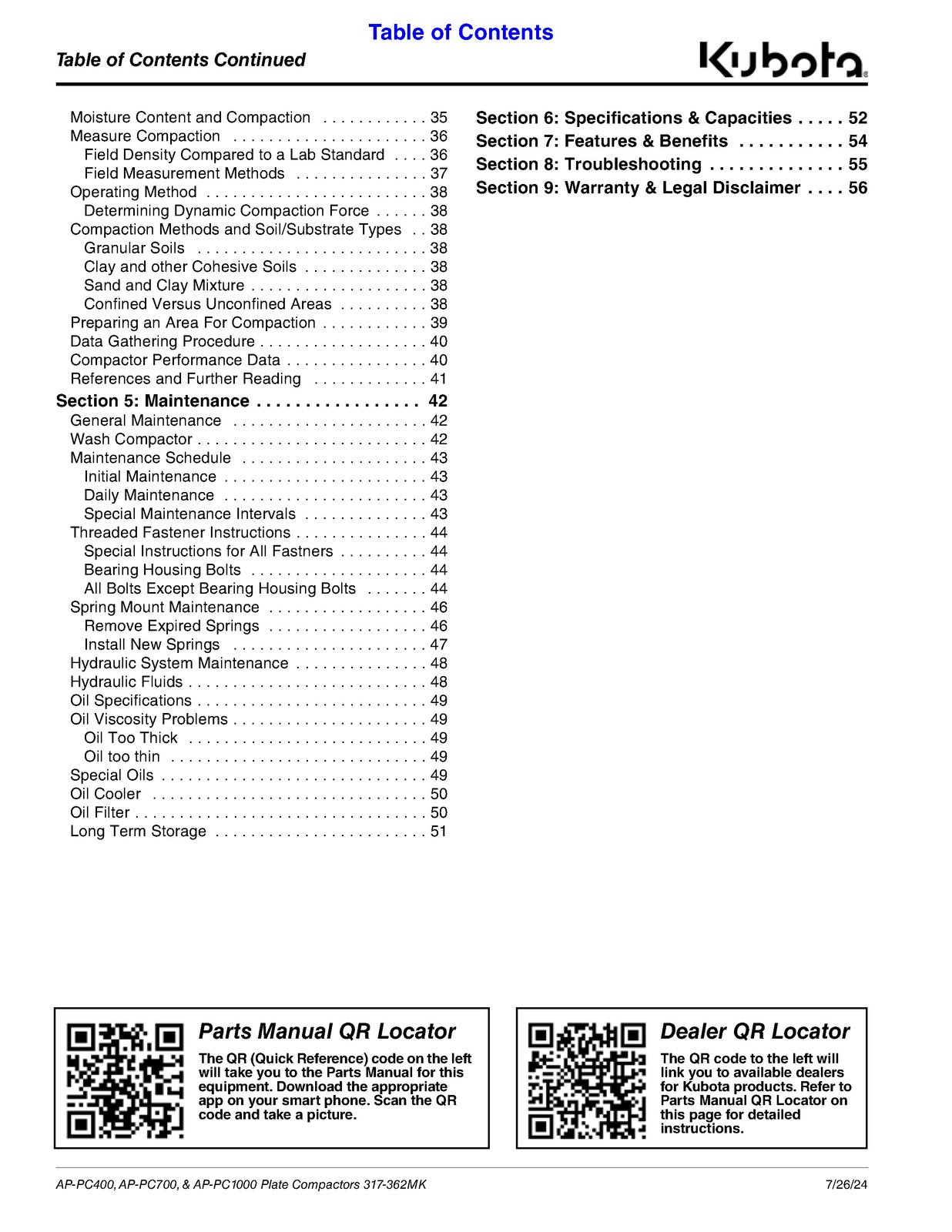 LAND PRIDE PC Series Plate Compactors Operators Manual - WIRE BOUND - COVERS