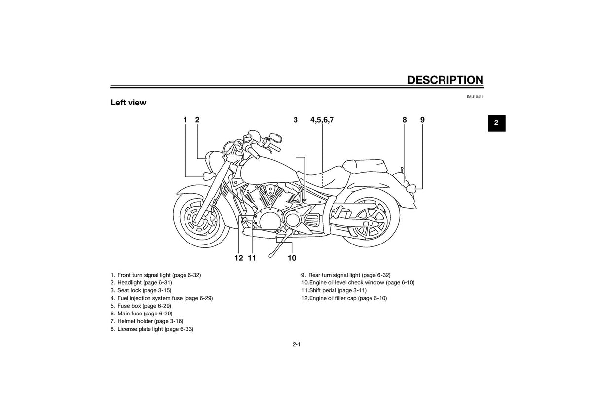 YAMAHA XVS1300A Owners Manual 2014 - STEEL WIRE BOUND - PROTECTIVE COVERS
