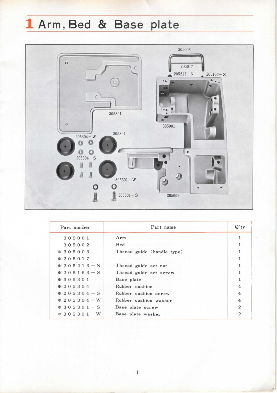 BABY LOCK EA-605 Overlock Serger Parts List Manual - WIRE BOUND - TOUGH COVERS