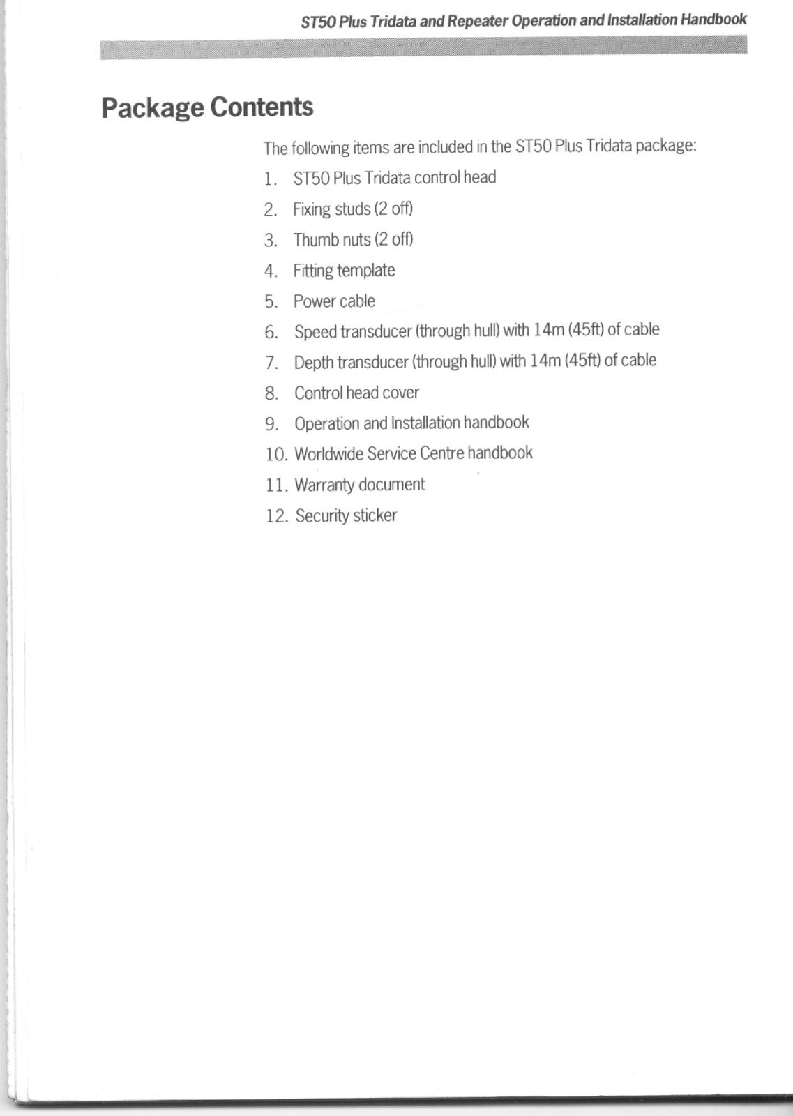 Autohelm ST50 Tridata Repeater Installation and Instruction Manual - BOUND