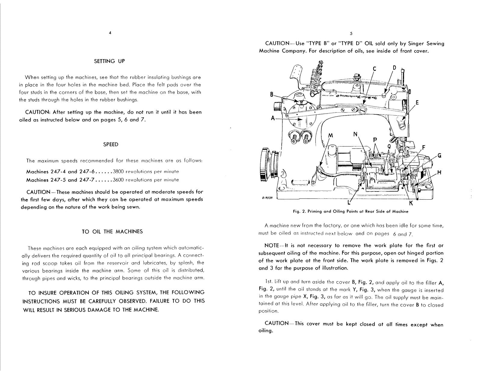 SINGER 247-4 To 247-7 Sewing Machine Service Manual - WIRE BOUND - TOUGH COVERS