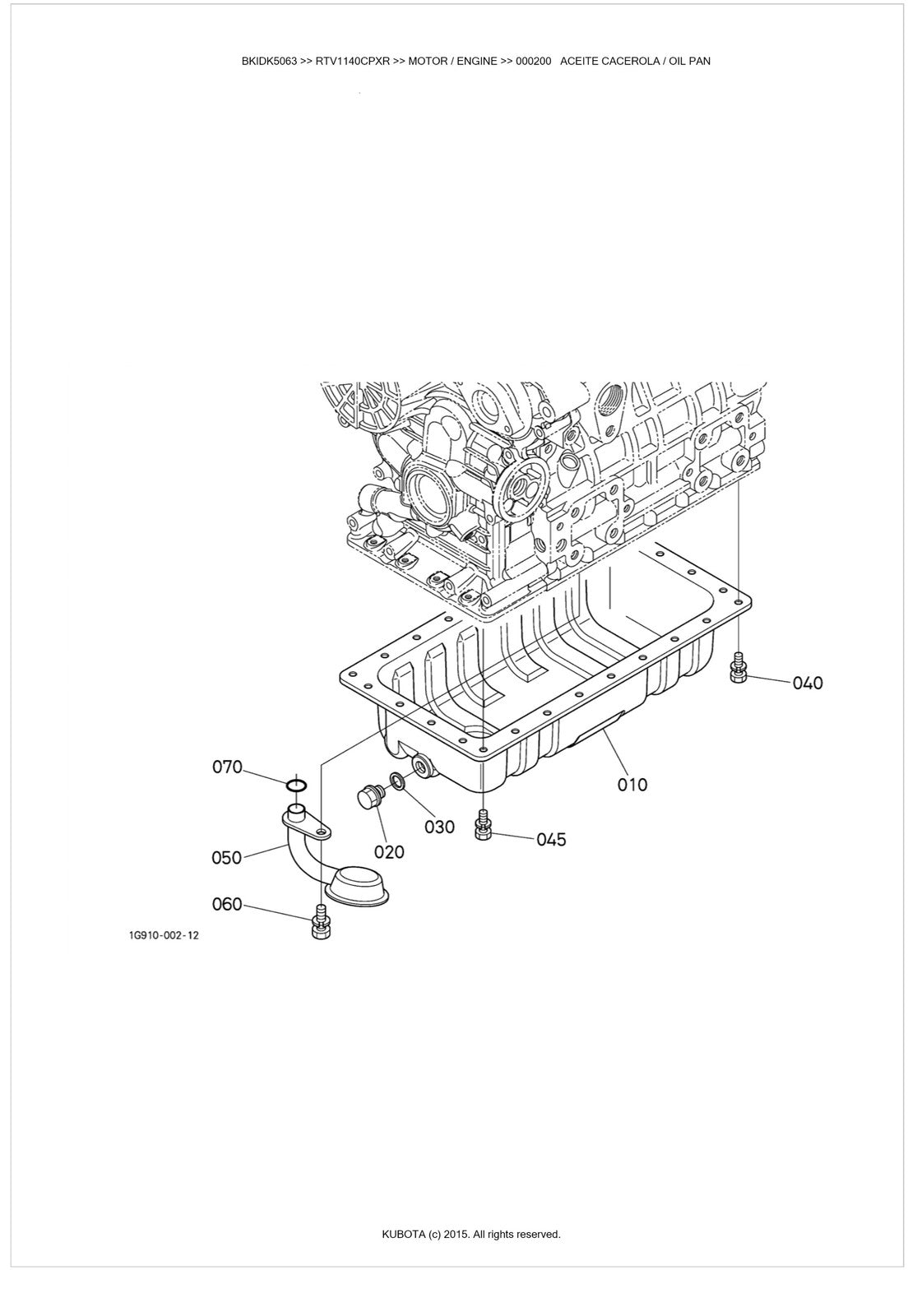 KUBOTA RTV1140CPX CPXR Parts Service Operators Manual BUNDLE - WIRE BOUND