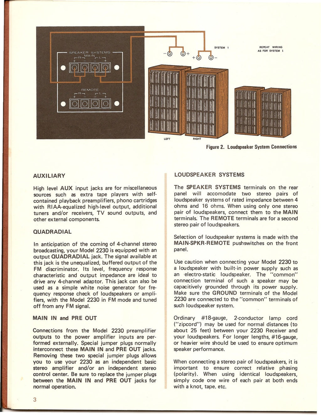 MARANTZ 2230 Receiver Owners Manual - STEEL WIRE BOUND - PROTECTIVE COVERS