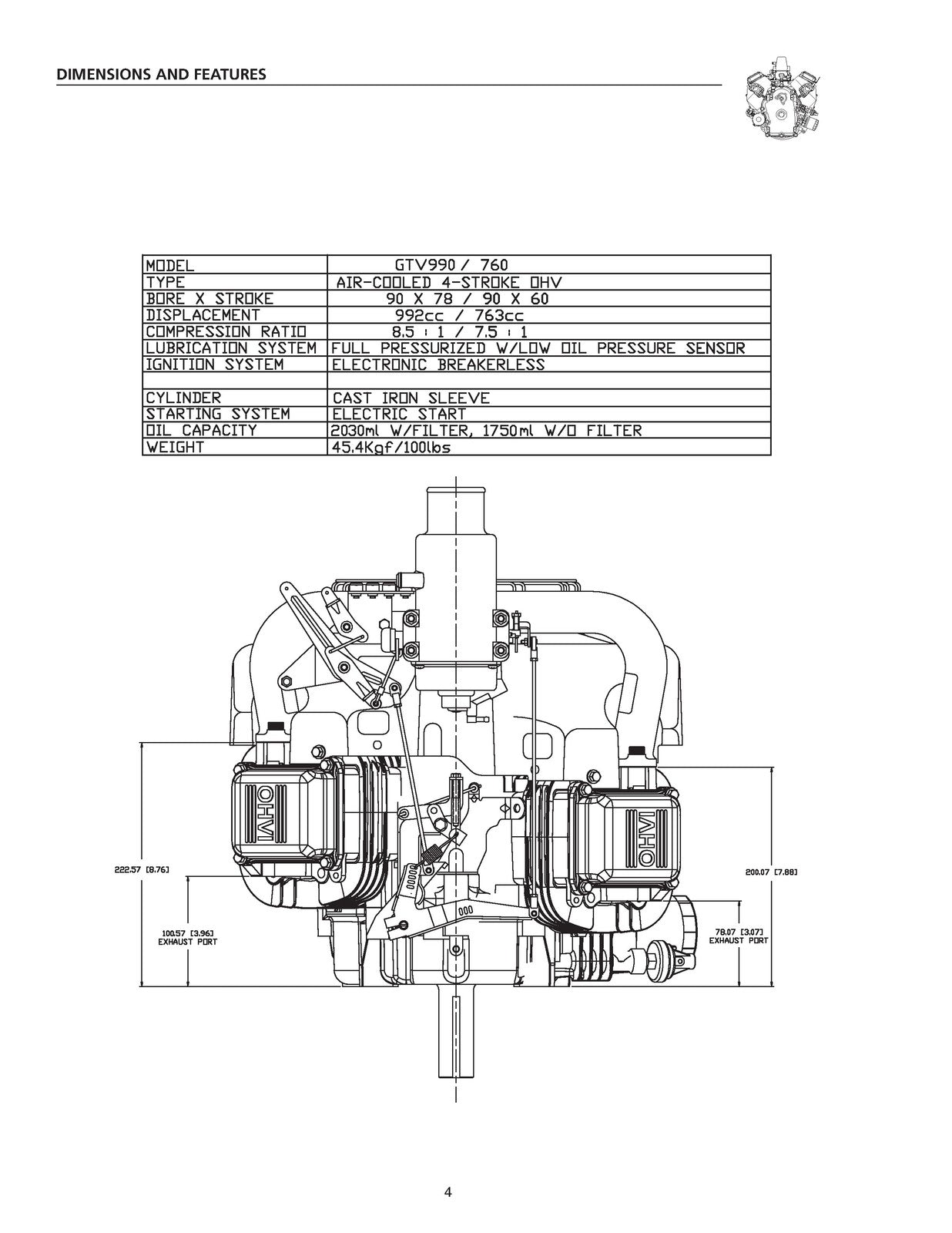 GENERAC GTV 900 760 V-Twin OHVI Engine Service Manual - WIRE BOUND - COVERS