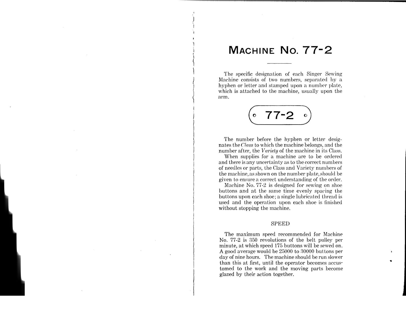 SINGER 77-2 Sewing Machine Instruction Manual - STEEL WIRE BOUND - TOUGH COVERS