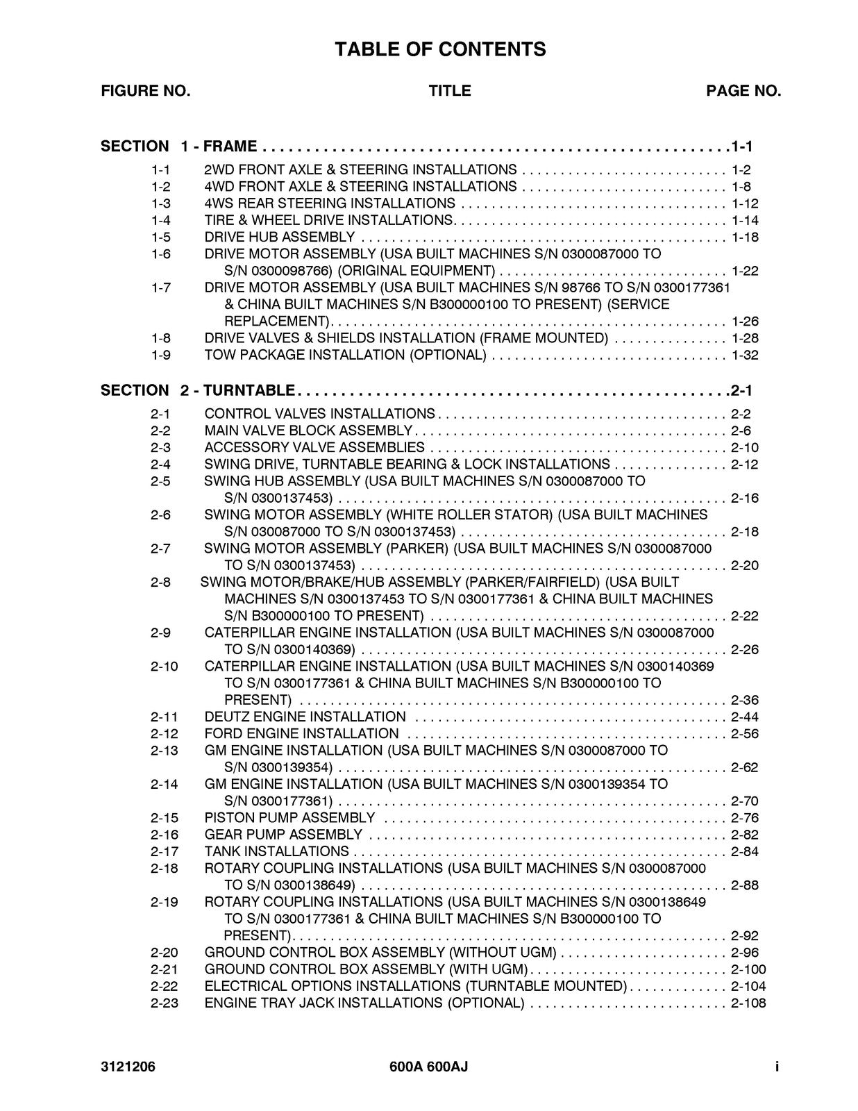 JLG 600A 600AJ Boom Lift Illustrated Parts Manual 2013 - WIRE BOUND - COVERS