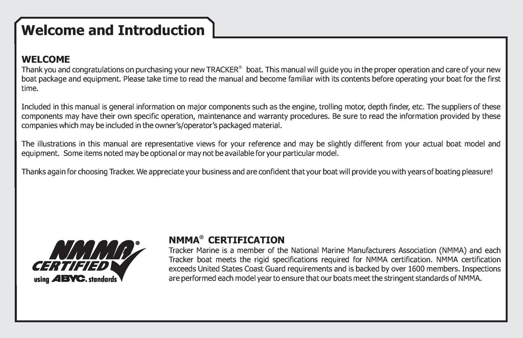 TRACKER MODIFIED "V" FISHING BOATS OPERATORS MANUAL - WIRE BOUND - TOUGH COVERS