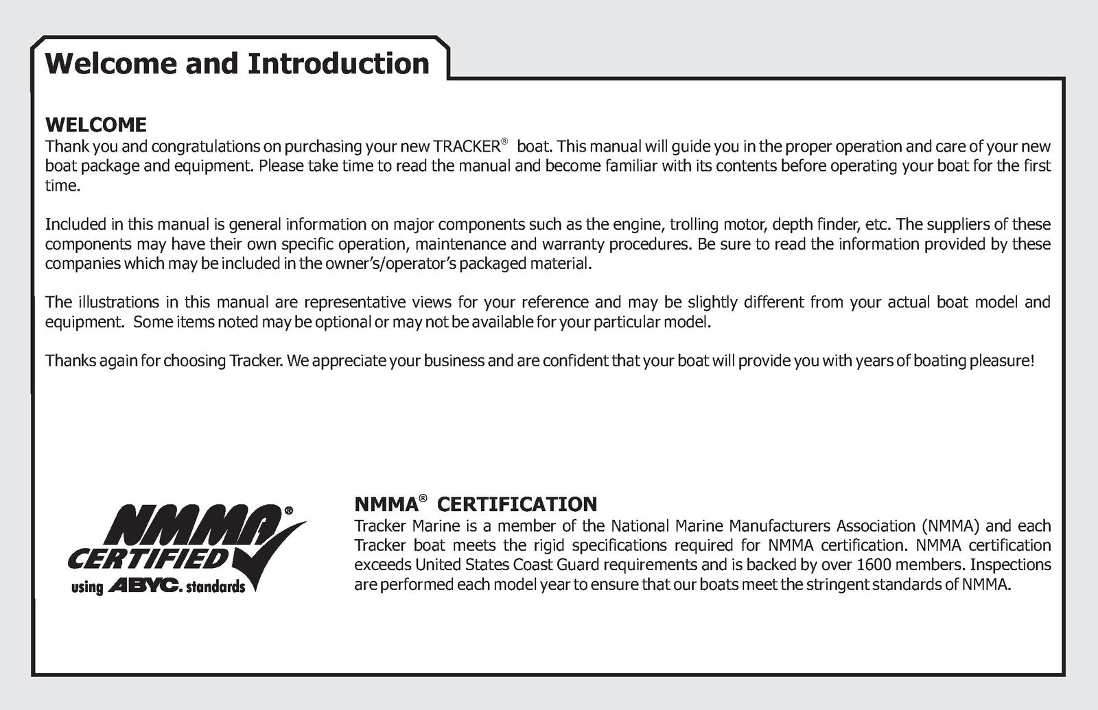 TRACKER MODIFIED "V" FISHING BOATS OPERATORS MANUAL - WIRE BOUND - TOUGH COVERS