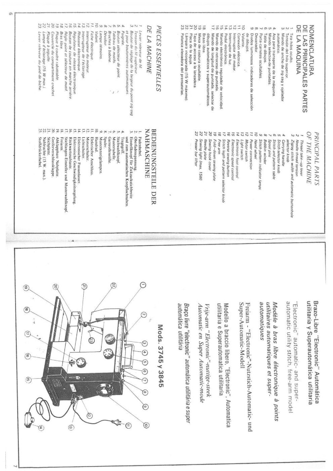 ALFA 3745 3845 Sewing Machine Instruction Manual - WIRE BOUND - TOUGH COVERS