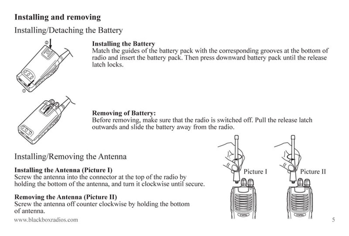 BLACKBOX Blackbox Series 2-Way Radio User Manual - BOUND - COVERS - XL FOLDOUTS