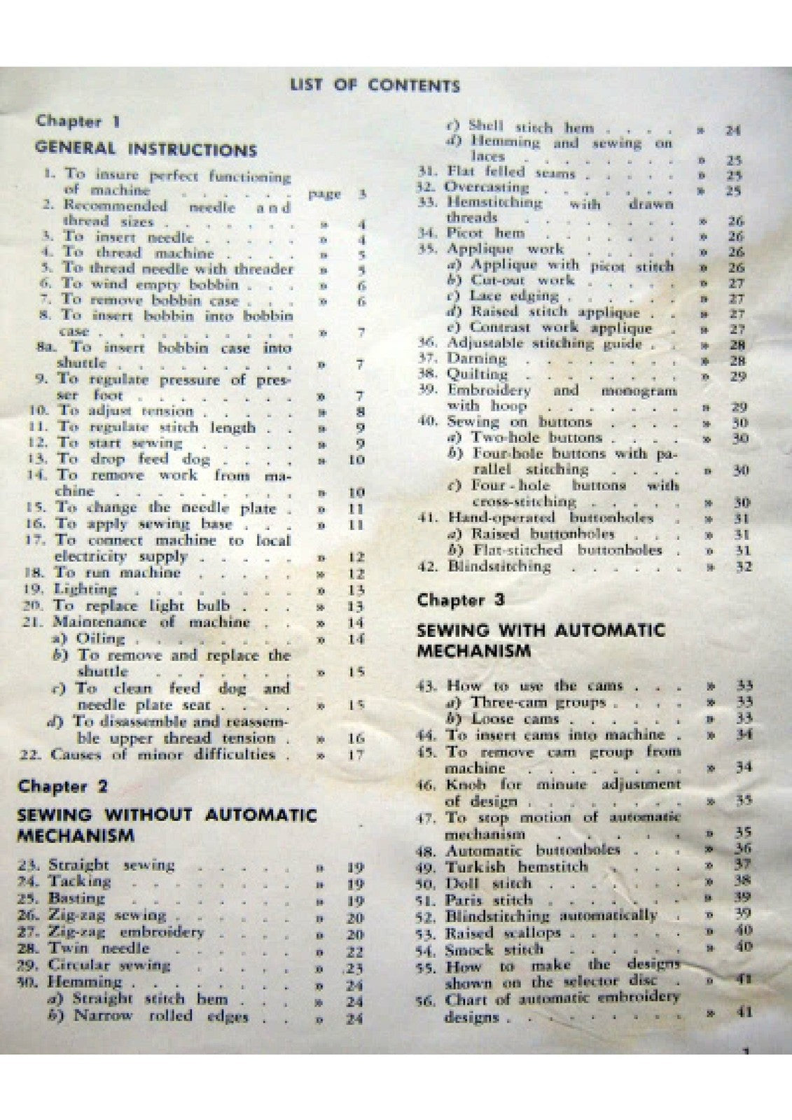 NECCHI Lycia 524 522 Sewing Machine Instruction Manual - WIRE BOUND - COVERS