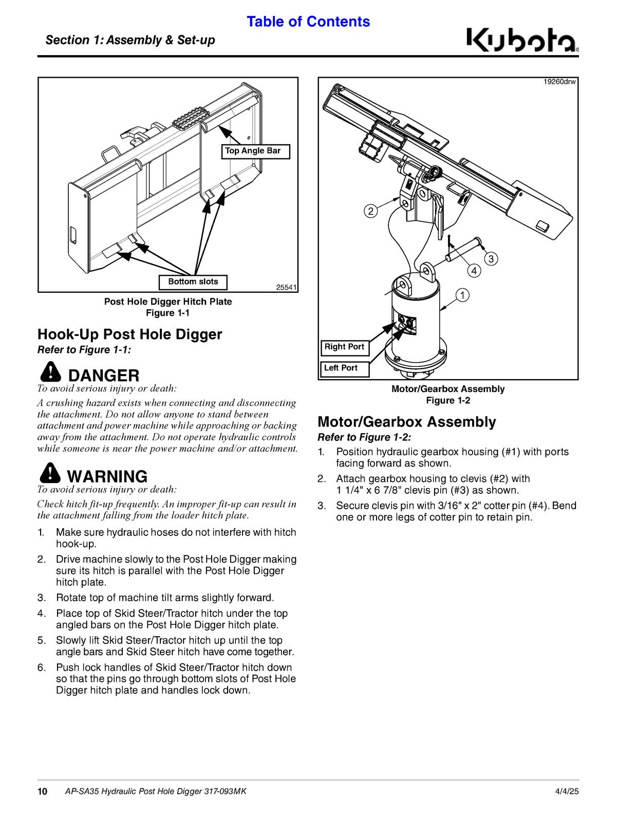 LAND PRIDE SA35 Series Post Hole Diggers Operators Manual - WIRE BOUND - COVERS