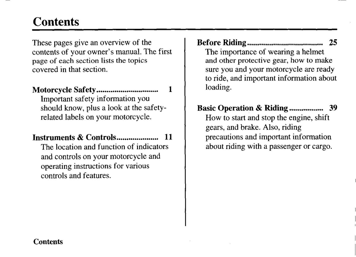 HONDA XR650L Owners Manual 2004 - STEEL WIRE BOUND - PROTECTIVE COVERS