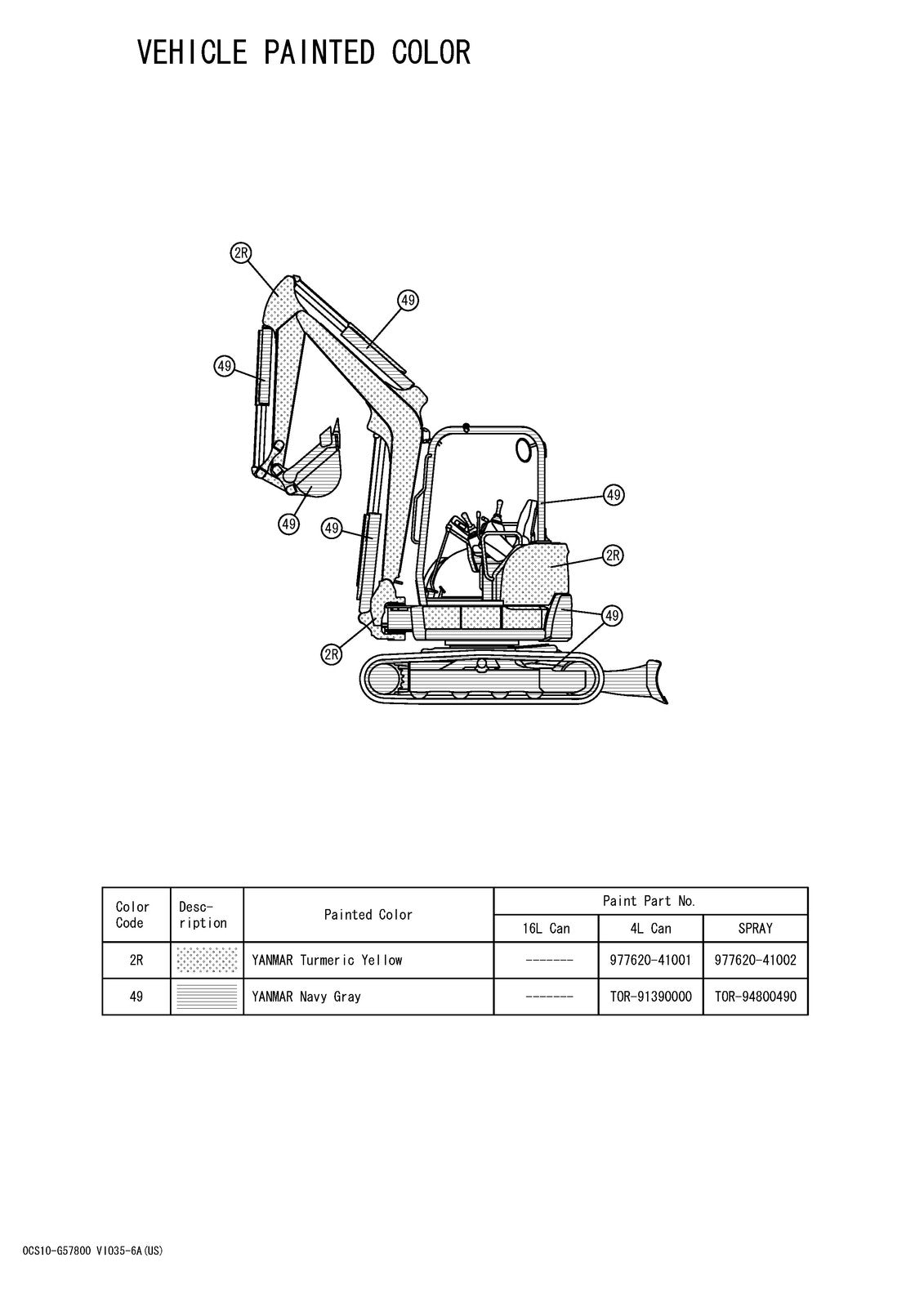 YANMAR ViO35-6A Excavator Parts Catalog Manual 2017 - WIRE BOUND - TOUGH COVERS