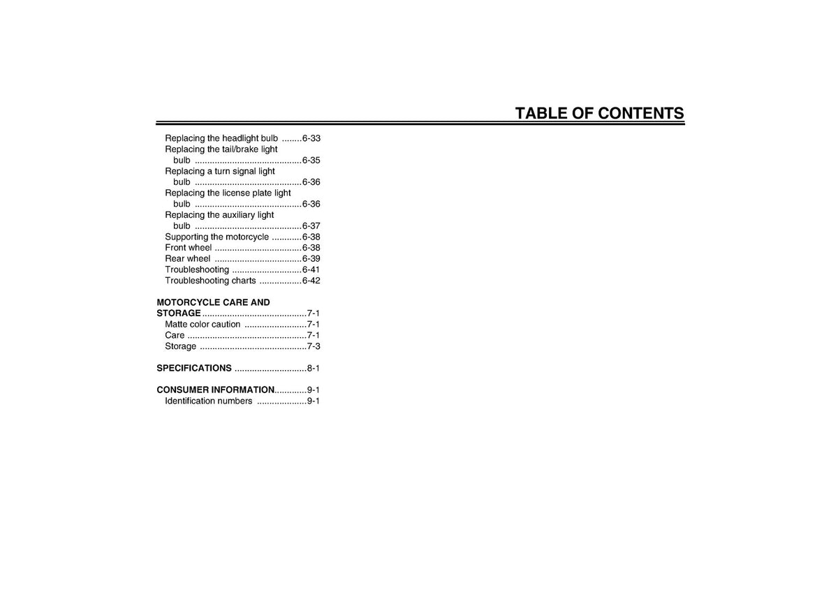 YAMAHA XJ6N Motorcycle Owners Manual 2009 - STEEL WIRE BOUND - PROTECTIVE COVERS