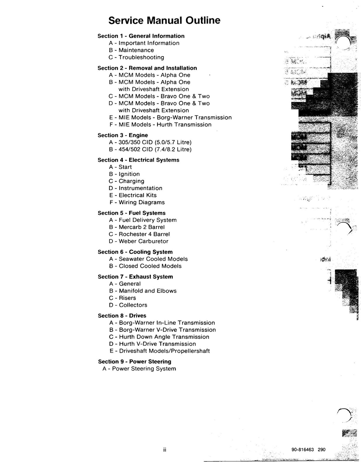 MERCURY MERCRUISER V-8 50L 57L 74L 82L 350 454 502 Service Manual 1992