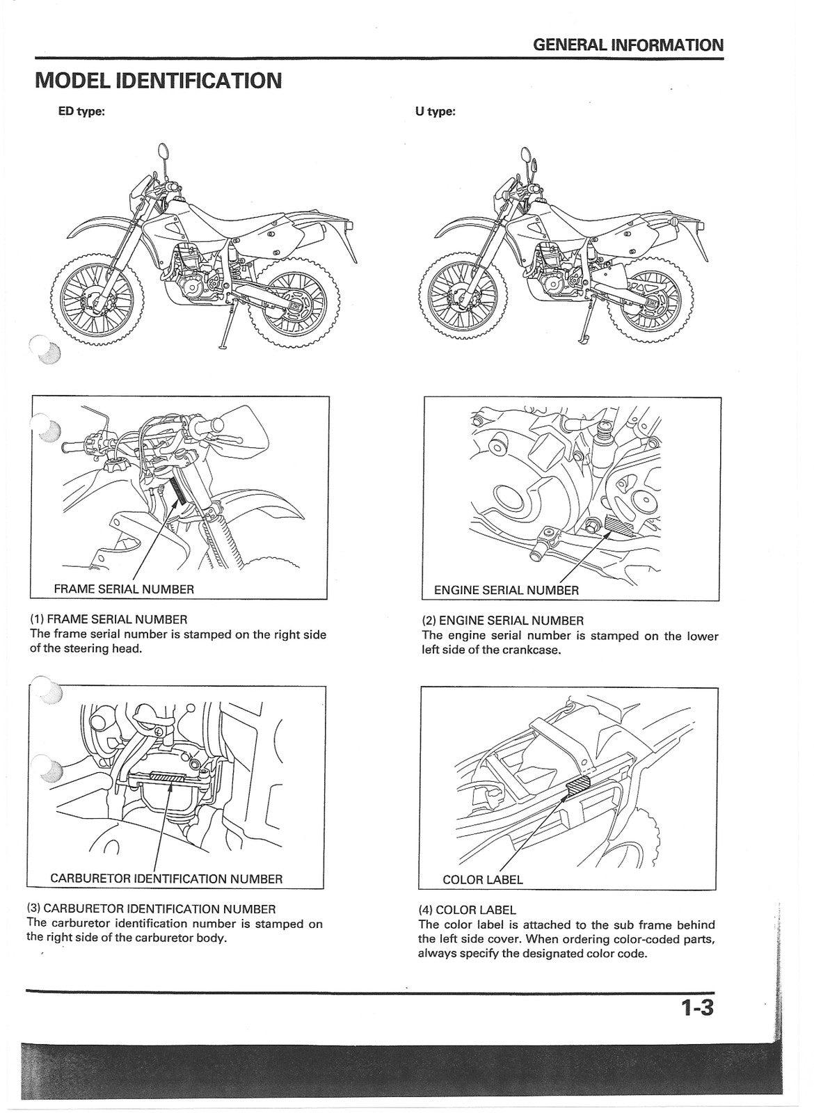 HONDA XR650R Motorcycle Shop Manual - STEEL WIRE BOUND - PROTECTIVE COVERS
