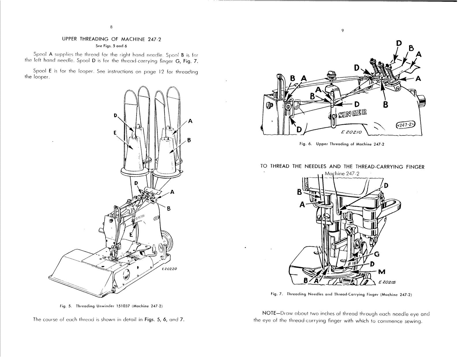 SINGER 247-2 247-3 Sewing Machine Service Manual - WIRE BOUND - TOUGH COVERS