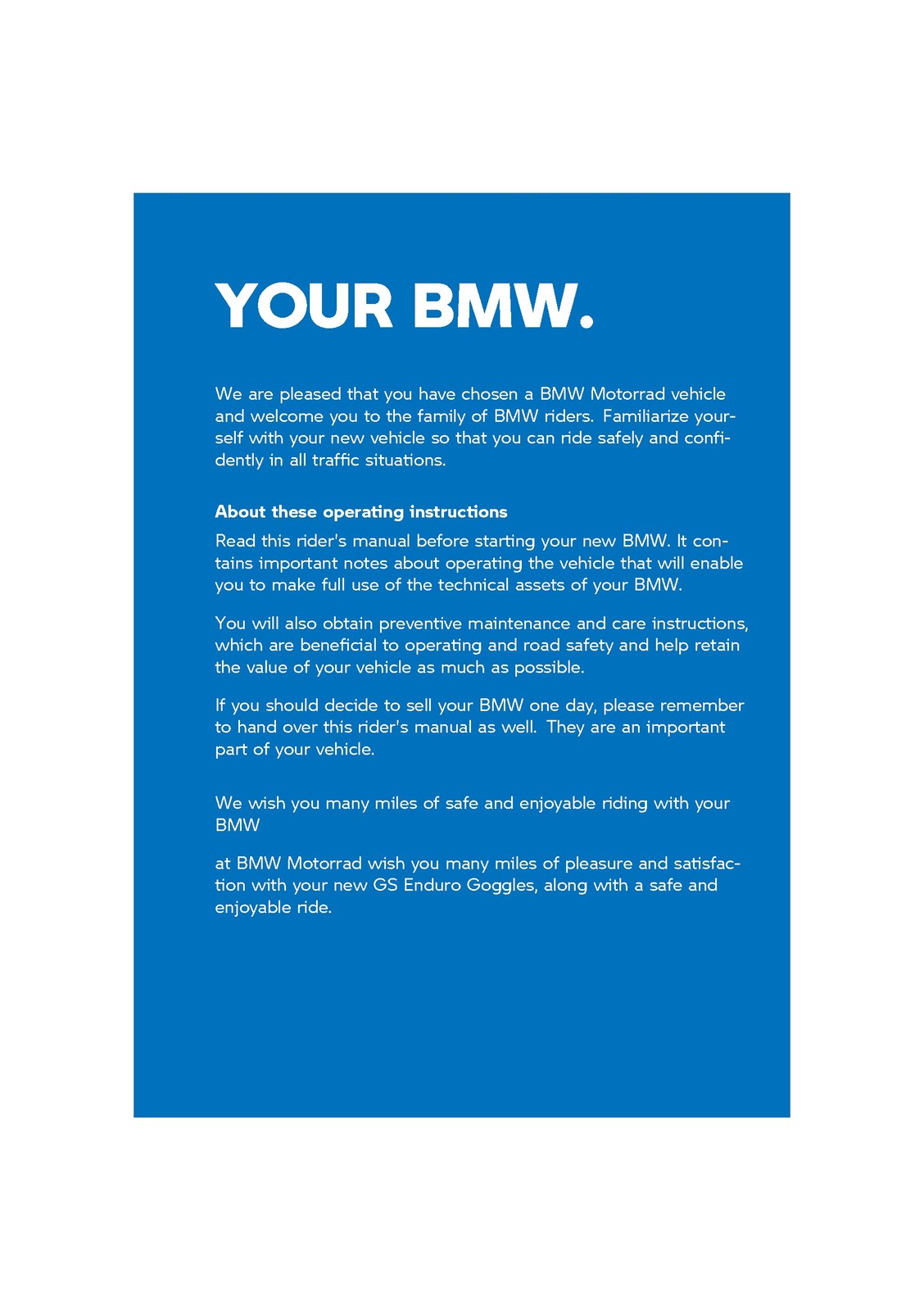 BMW R18 Transcontinental Owners Manual 2024 - STEEL WIRE BOUND - TOUGH COVERS