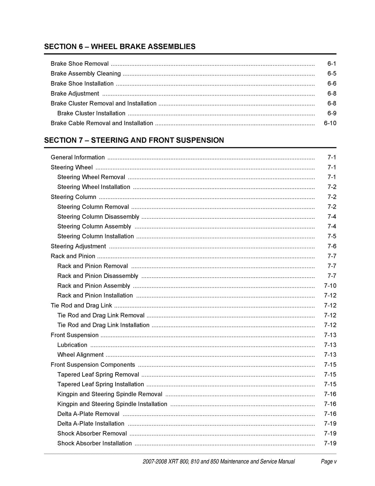 CLUB CAR XRT 800 810 850 Maintenance And Service Manual 2007-2008 - WIRE BOUND