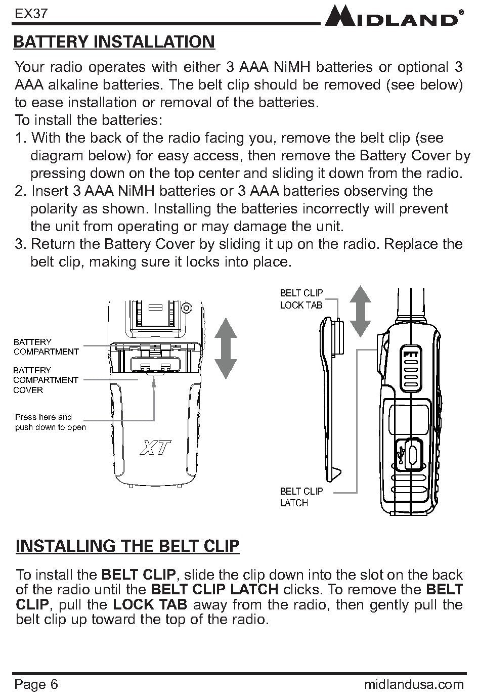 MIDLAND EX37 Two-Way Radio Owners Manual - STEEL WIRE BOUND - PROTECTIVE COVERS