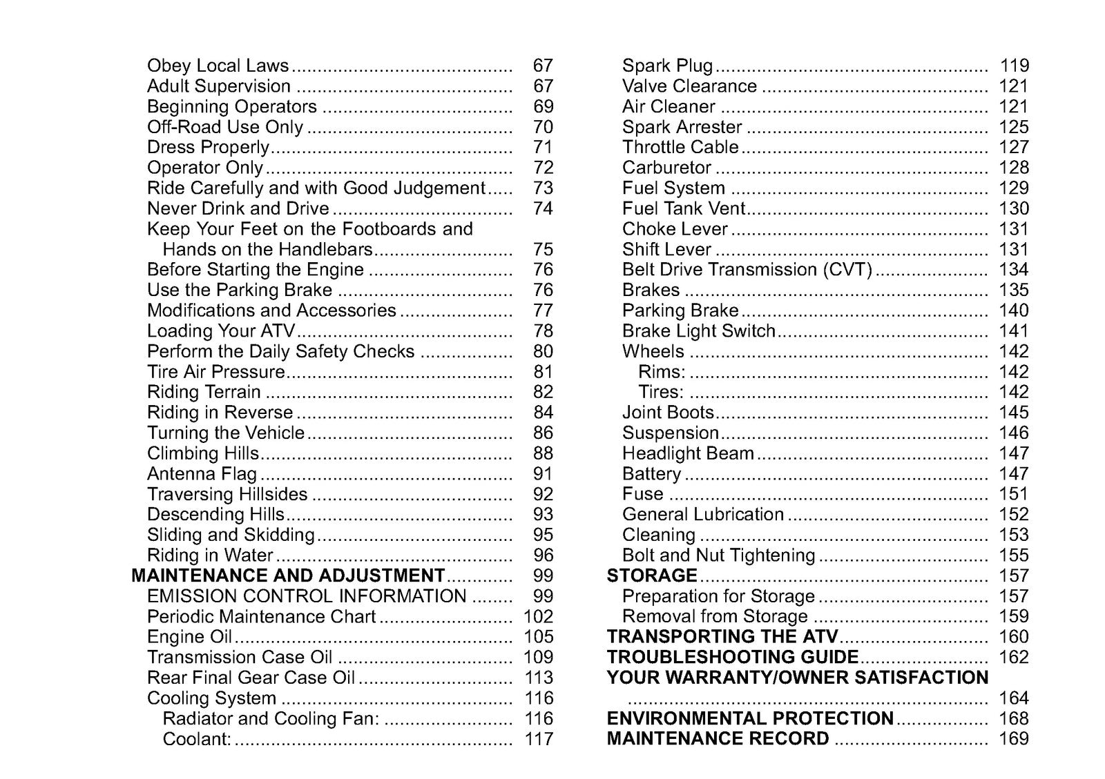 KAWASAKI Brute Force 300 ATV Owners Manual 2012 - WIRE BOUND - TOUGH COVERS