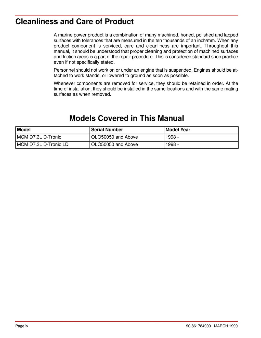 MERCURY MERCRUISER NO 27 SUPPLEMENT SERIAL OLO50050 UP SERVICE MANUAL - BOUND