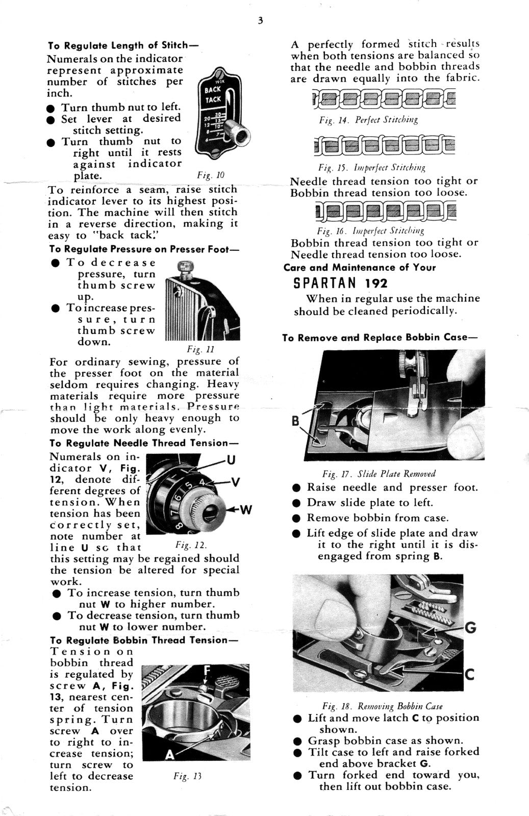 SINGER 192 Spartan Sewing Machine User Manual - STEEL WIRE BOUND - TOUGH COVERS